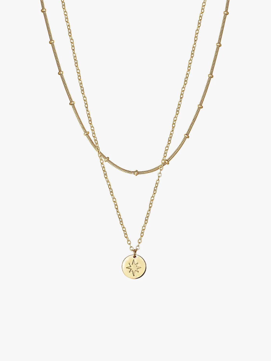 Star Coin Layered Necklaces