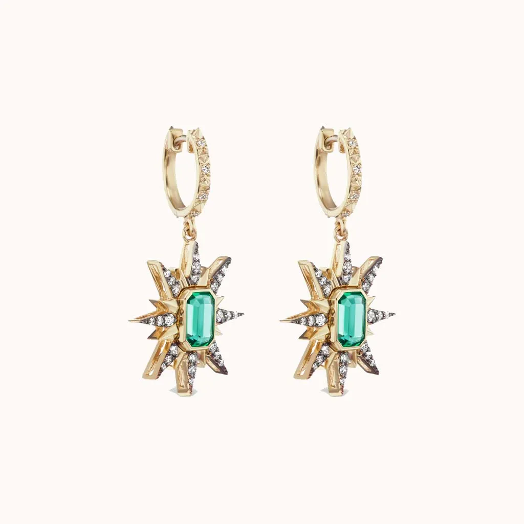 Starburst Earrings Emerald