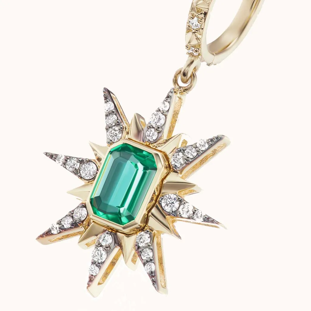 Starburst Earrings Emerald