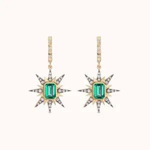Starburst Earrings Emerald