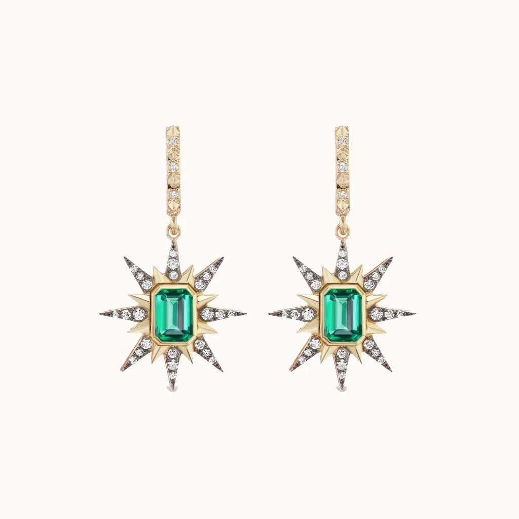 Starburst Earrings Emerald