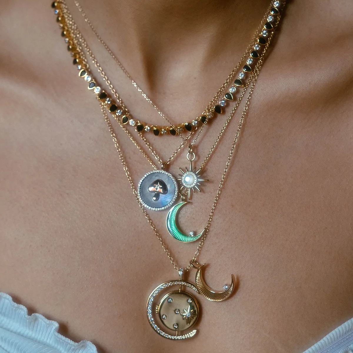 Starry Shroom Coin Necklace