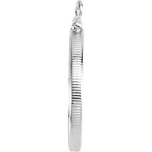 Sterling Silver 24.1x1.7mm Coin Edge Screw Top Frame for U.S. 25 Cent Coin