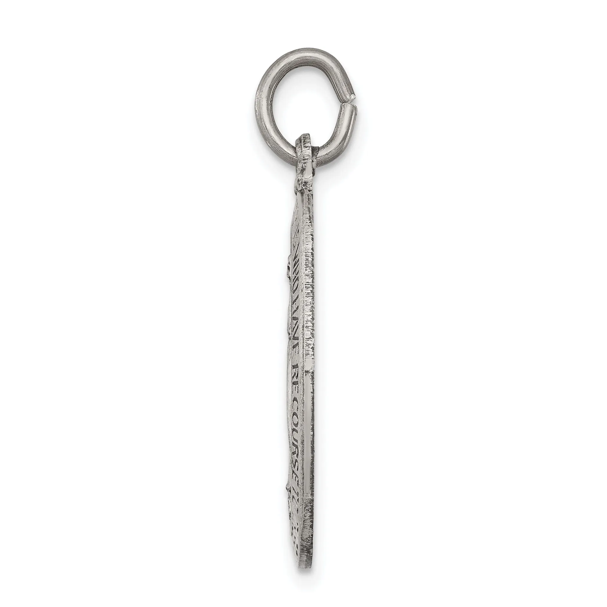 Sterling Silver Antiqued Miraculous Medal Pendant