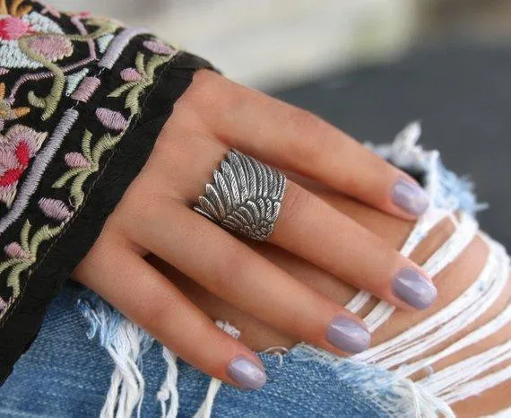 Sterling Silver Boho Wing Ring