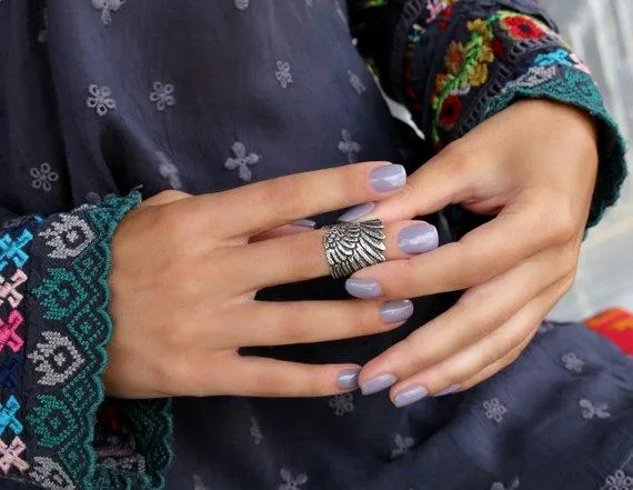Sterling Silver Boho Wing Ring