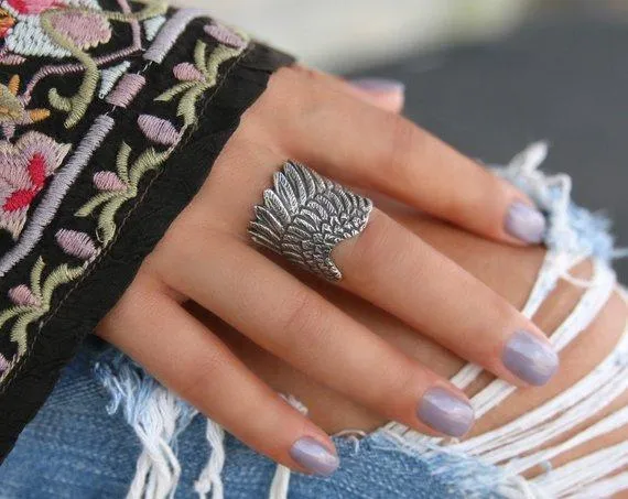 Sterling Silver Boho Wing Ring