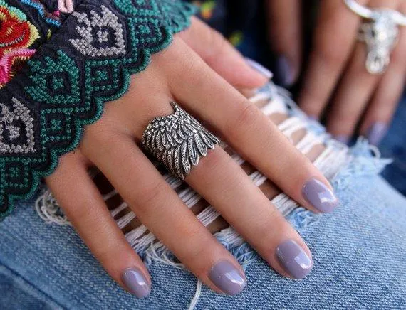 Sterling Silver Boho Wing Ring