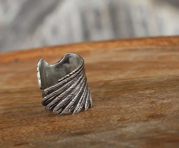 Sterling Silver Boho Wing Ring