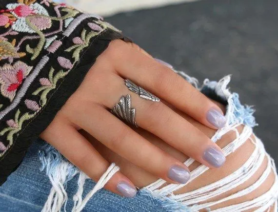 Sterling Silver Boho Wing Ring