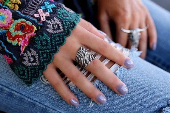 Sterling Silver Boho Wing Ring