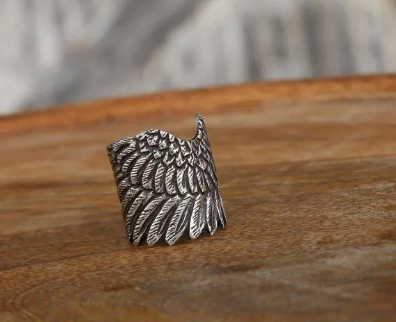 Sterling Silver Boho Wing Ring