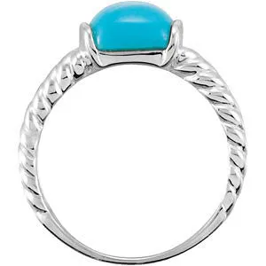 Sterling Silver Chinese Turquoise Ring Size 7