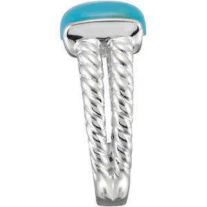 Sterling Silver Chinese Turquoise Ring Size 7
