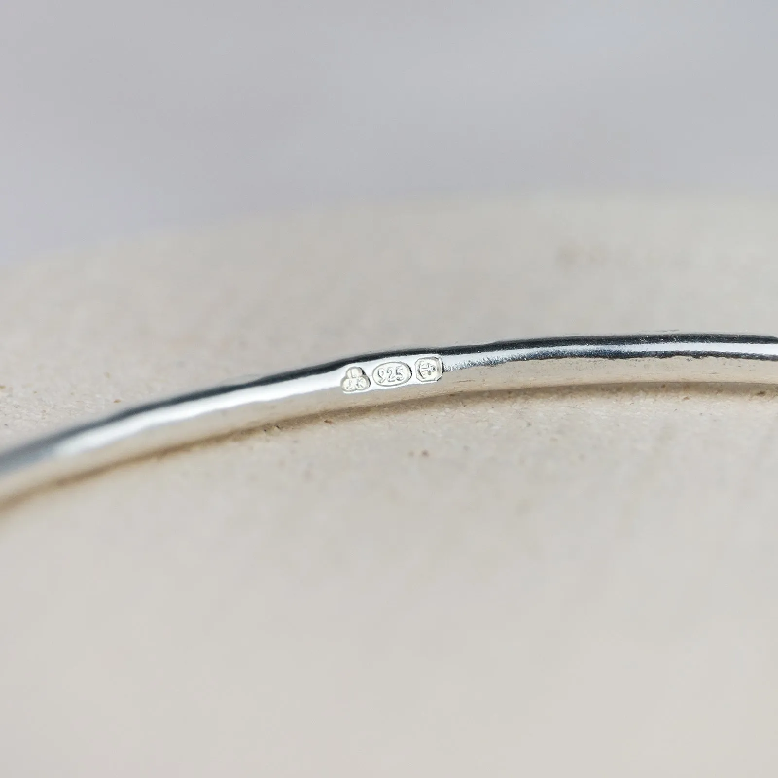 Sterling Silver Diamond and Turquoise Charm Bangle