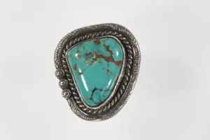 Sterling Silver Navajo Turquoise Ring with Accents Size 6.50