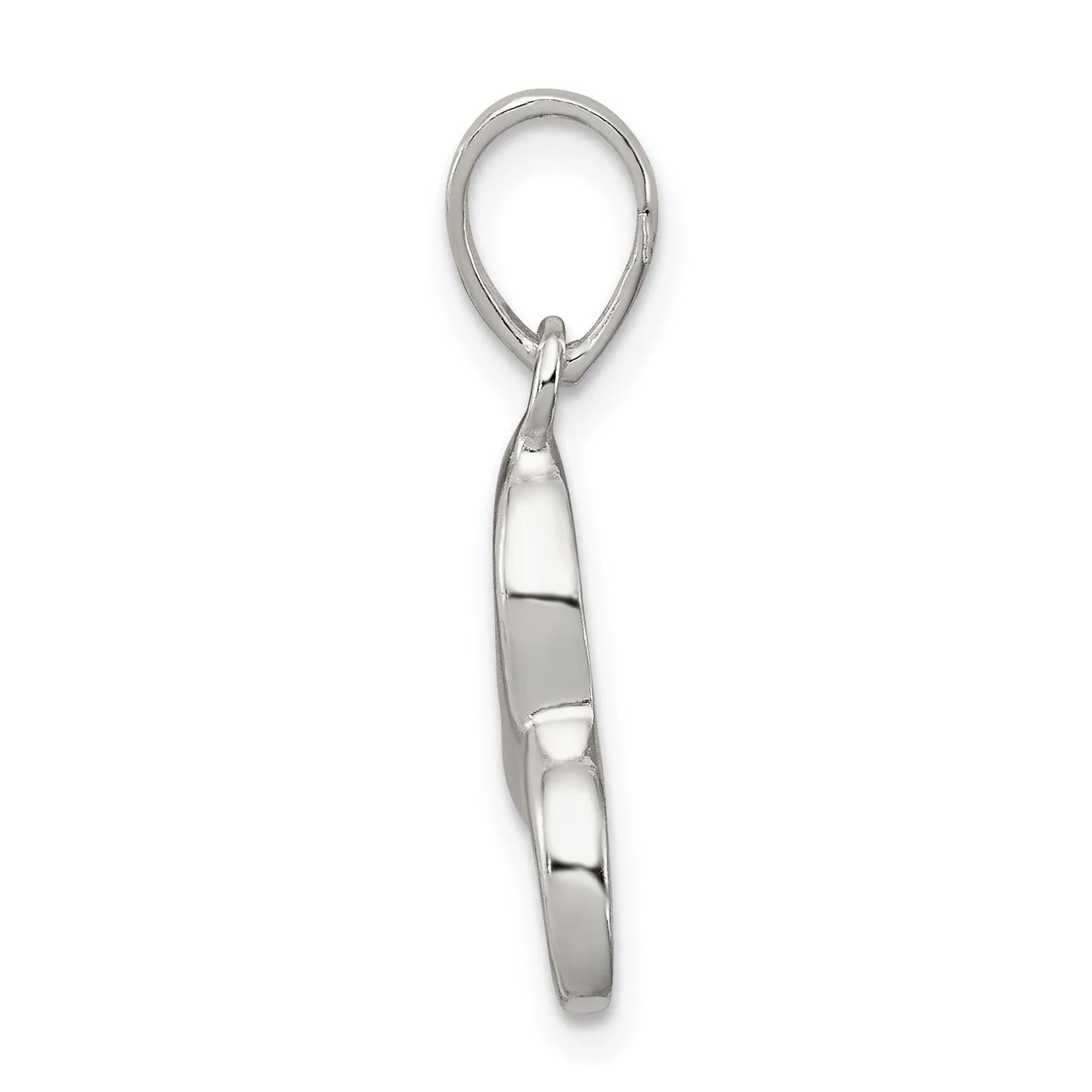 Sterling Silver Polished Initial C Pendant