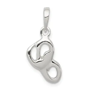 Sterling Silver Polished Initial C Pendant