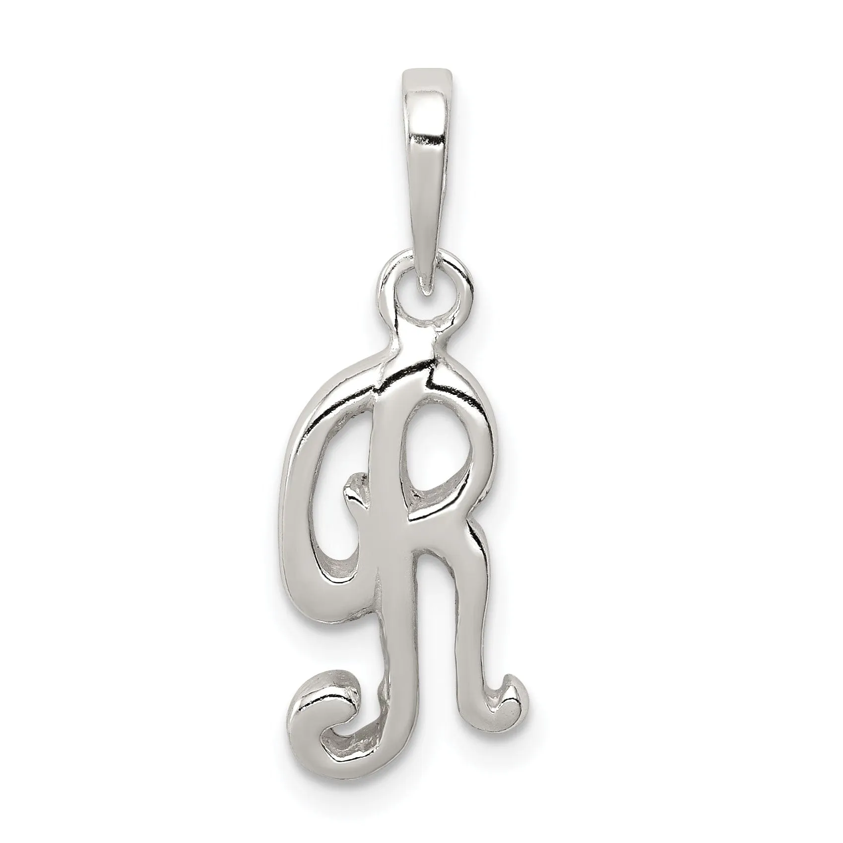 Sterling Silver Polished Initial R Pendant