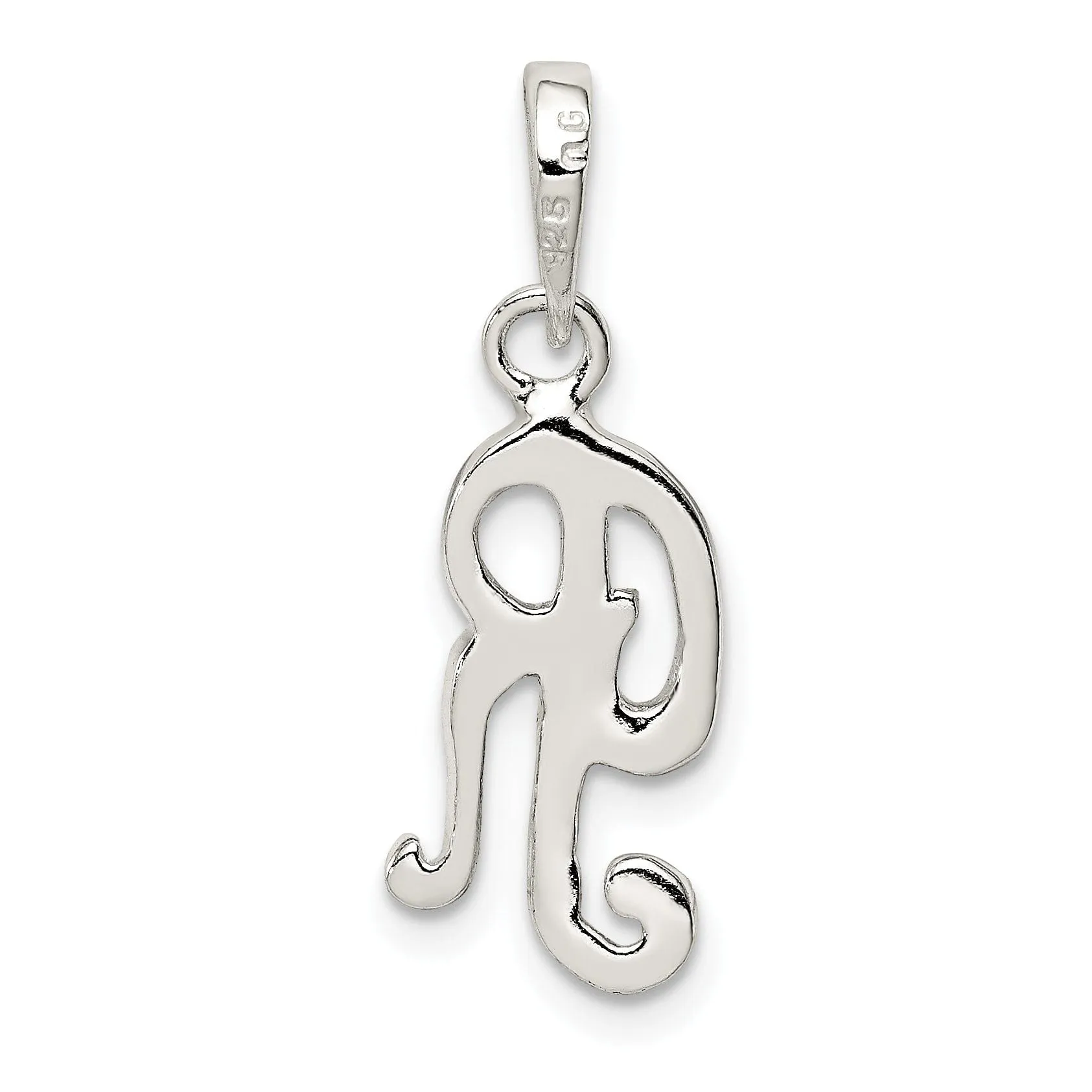 Sterling Silver Polished Initial R Pendant
