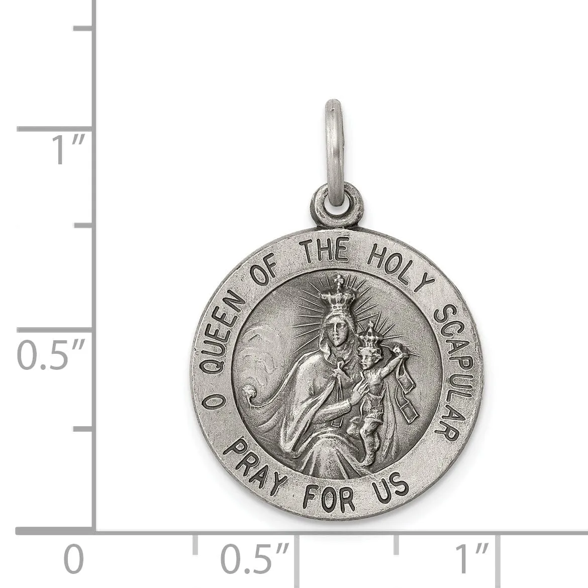 Sterling Silver Queen of the Holy Scapular Medal