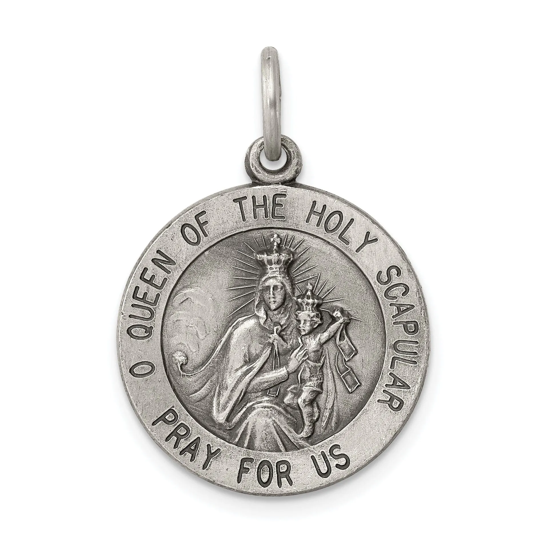 Sterling Silver Queen of the Holy Scapular Medal