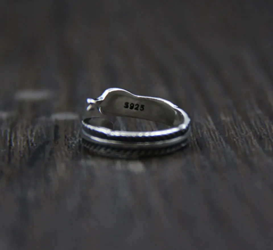 Sterling Silver Ring  Feather