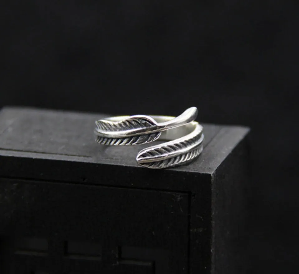 Sterling Silver Ring  Feather