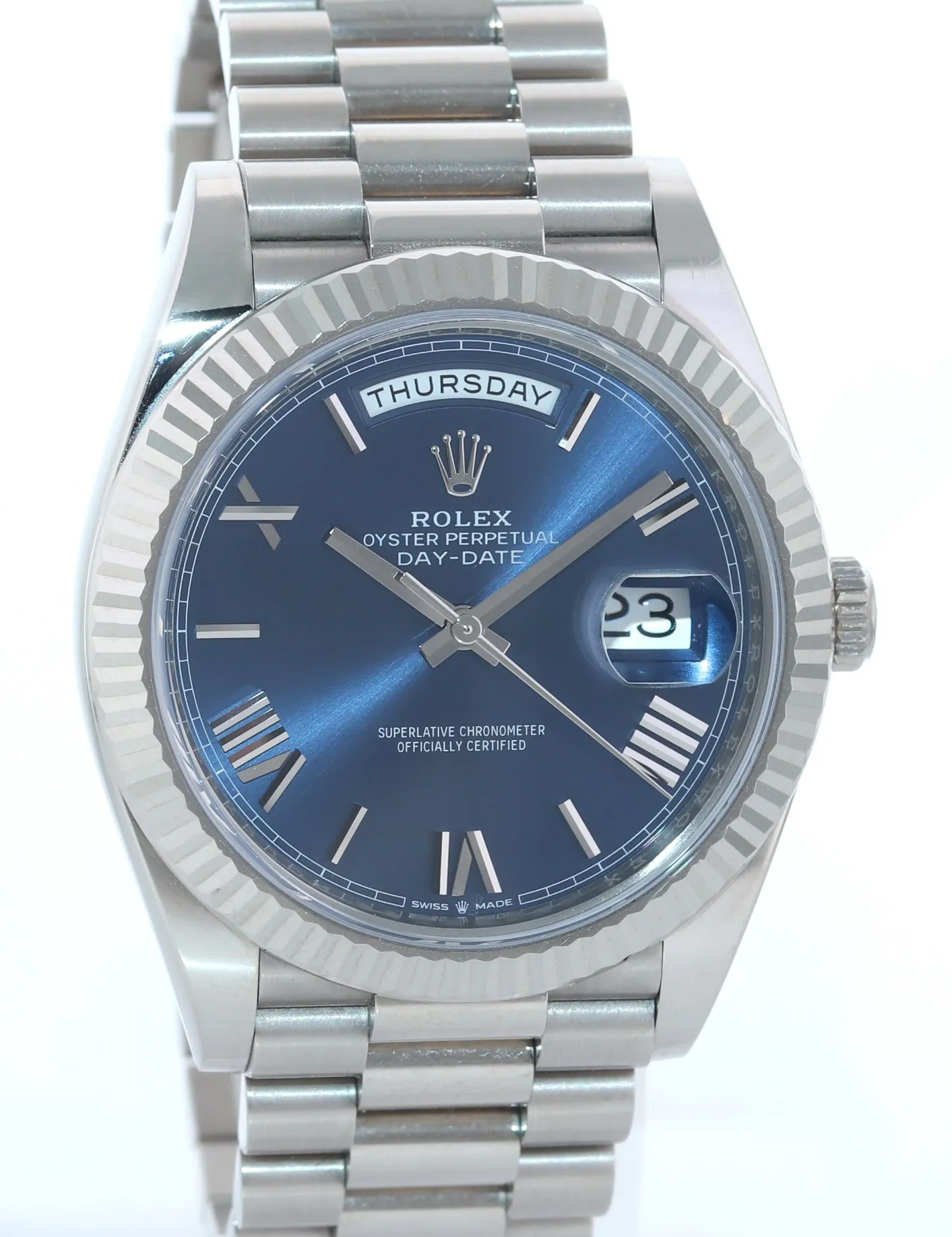 STICKERS PAPERS 2019 Rolex 40 White Gold President Blue Roman 228239 Watch Box