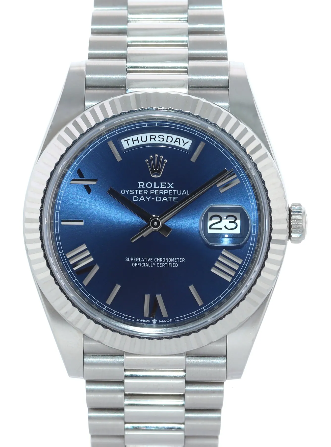 STICKERS PAPERS 2019 Rolex 40 White Gold President Blue Roman 228239 Watch Box