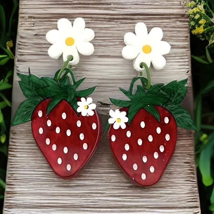 Strawberry drop 🍓 - earrings - Set of 2
