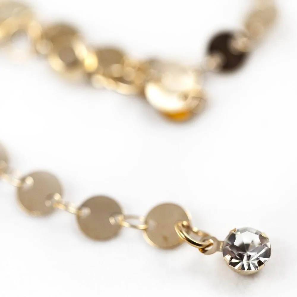 Stylish Three Layer Lariat Necklace with Rhinestone Pendants