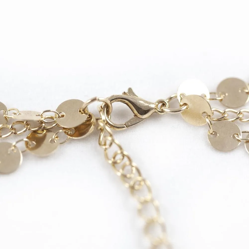 Stylish Three Layer Lariat Necklace with Rhinestone Pendants
