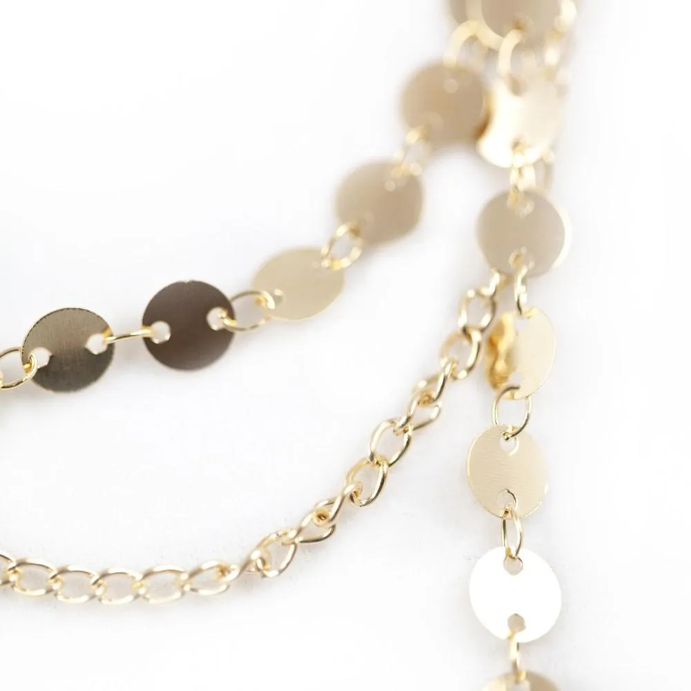 Stylish Three Layer Lariat Necklace with Rhinestone Pendants