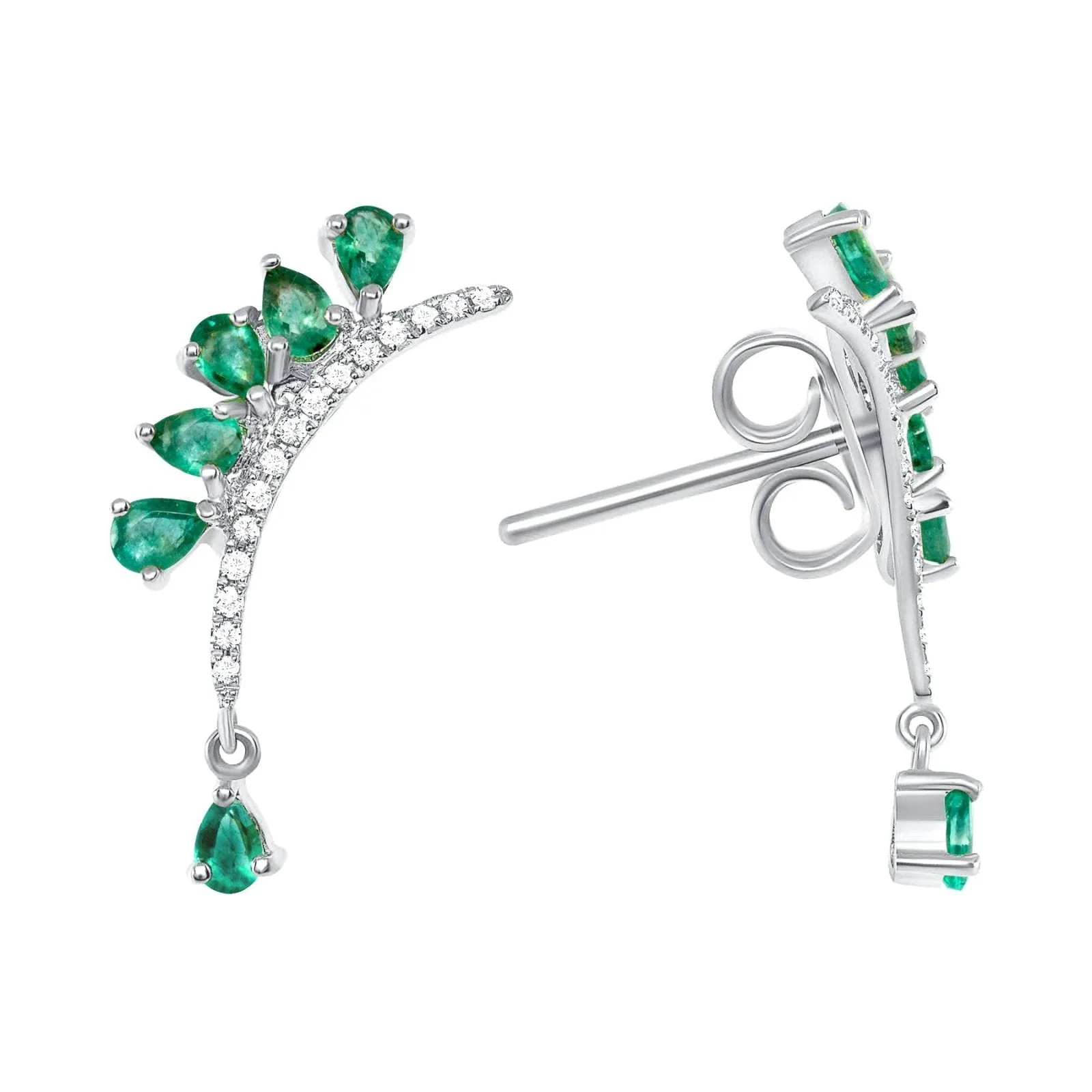 Sugar Plum Emerald and Diamond Earrings