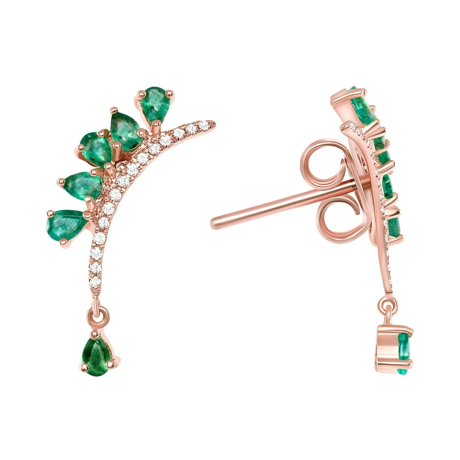 Sugar Plum Emerald and Diamond Earrings