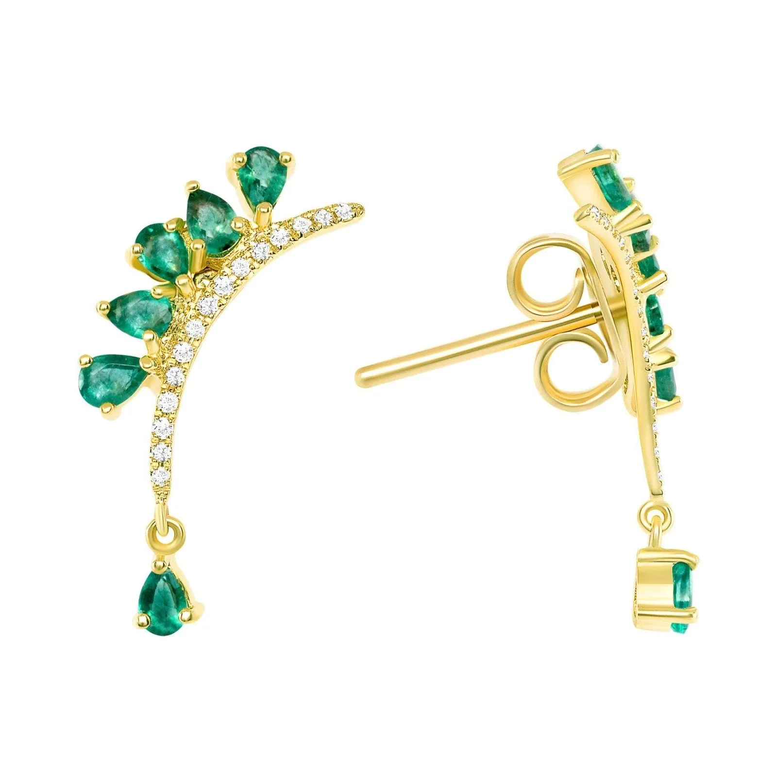 Sugar Plum Emerald and Diamond Earrings