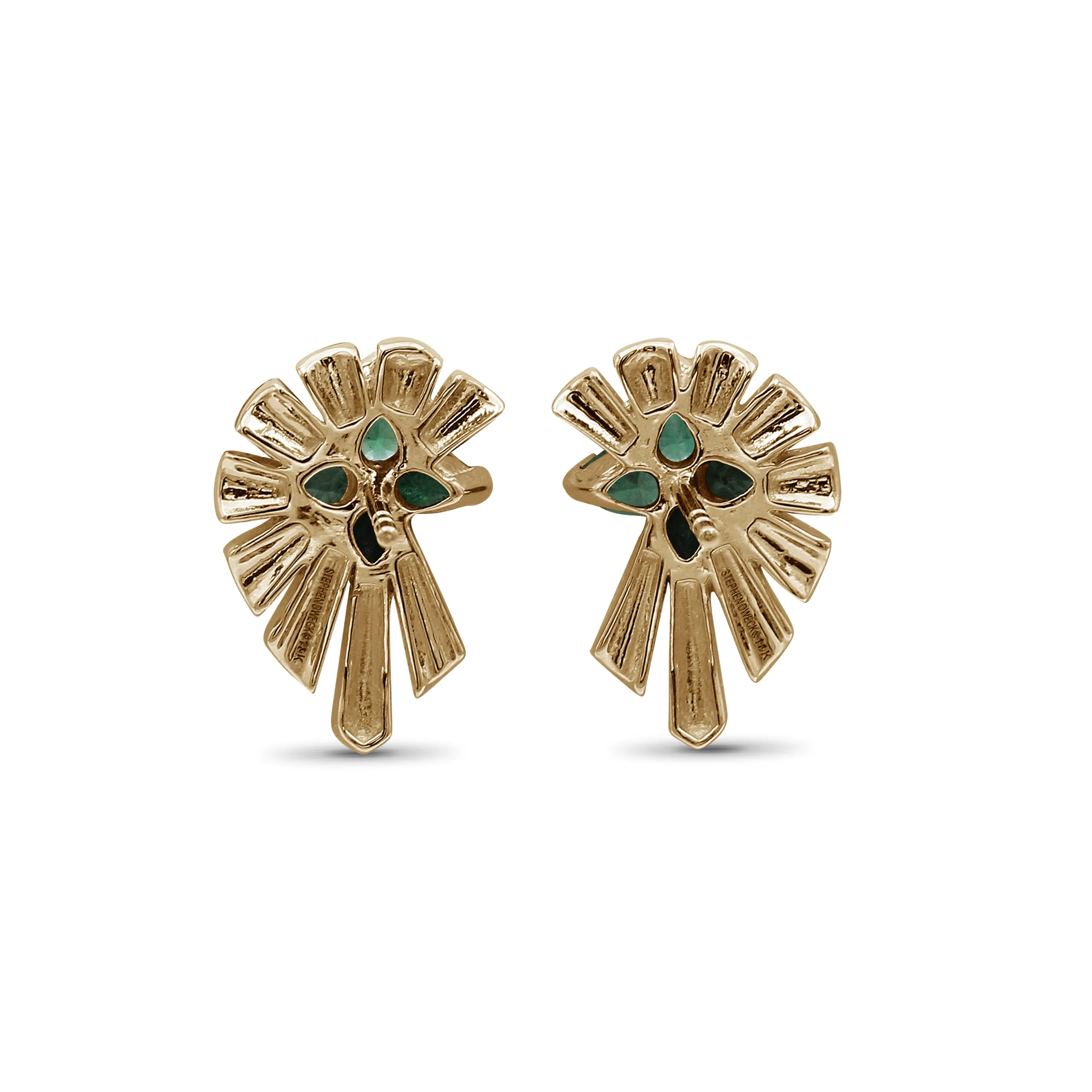 Sunray Emerald 2.20ct and Diamond 0.50ct Earring in 18K Gold