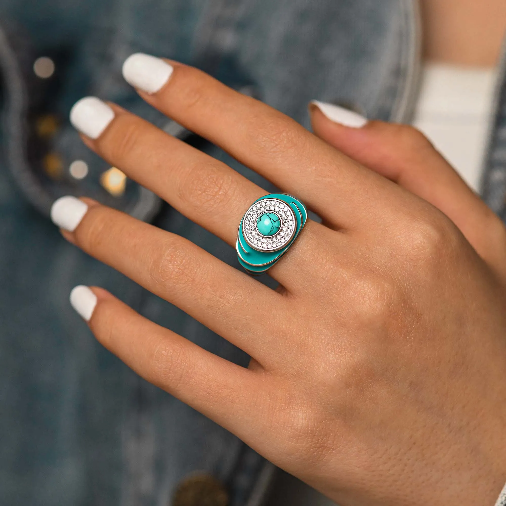 Swirl Magic Ring - Turquoise
