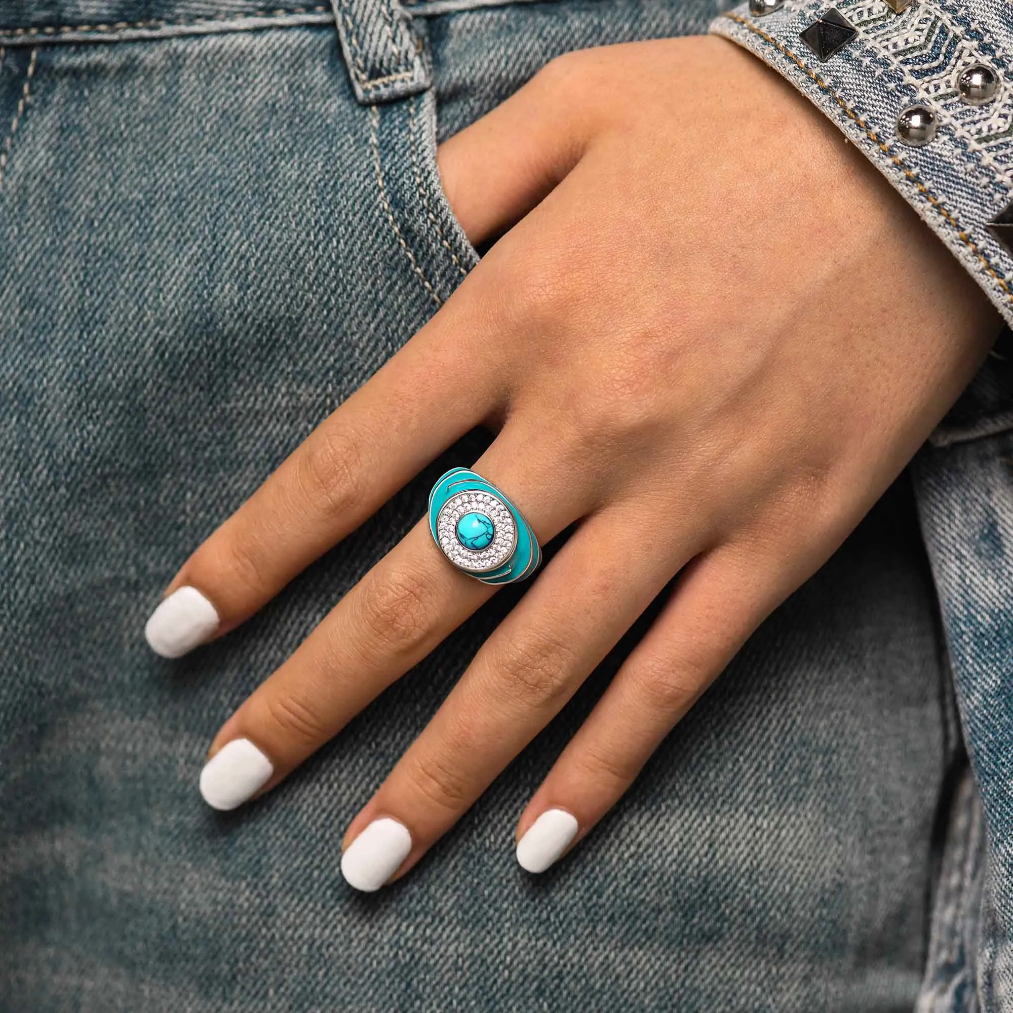 Swirl Magic Ring - Turquoise