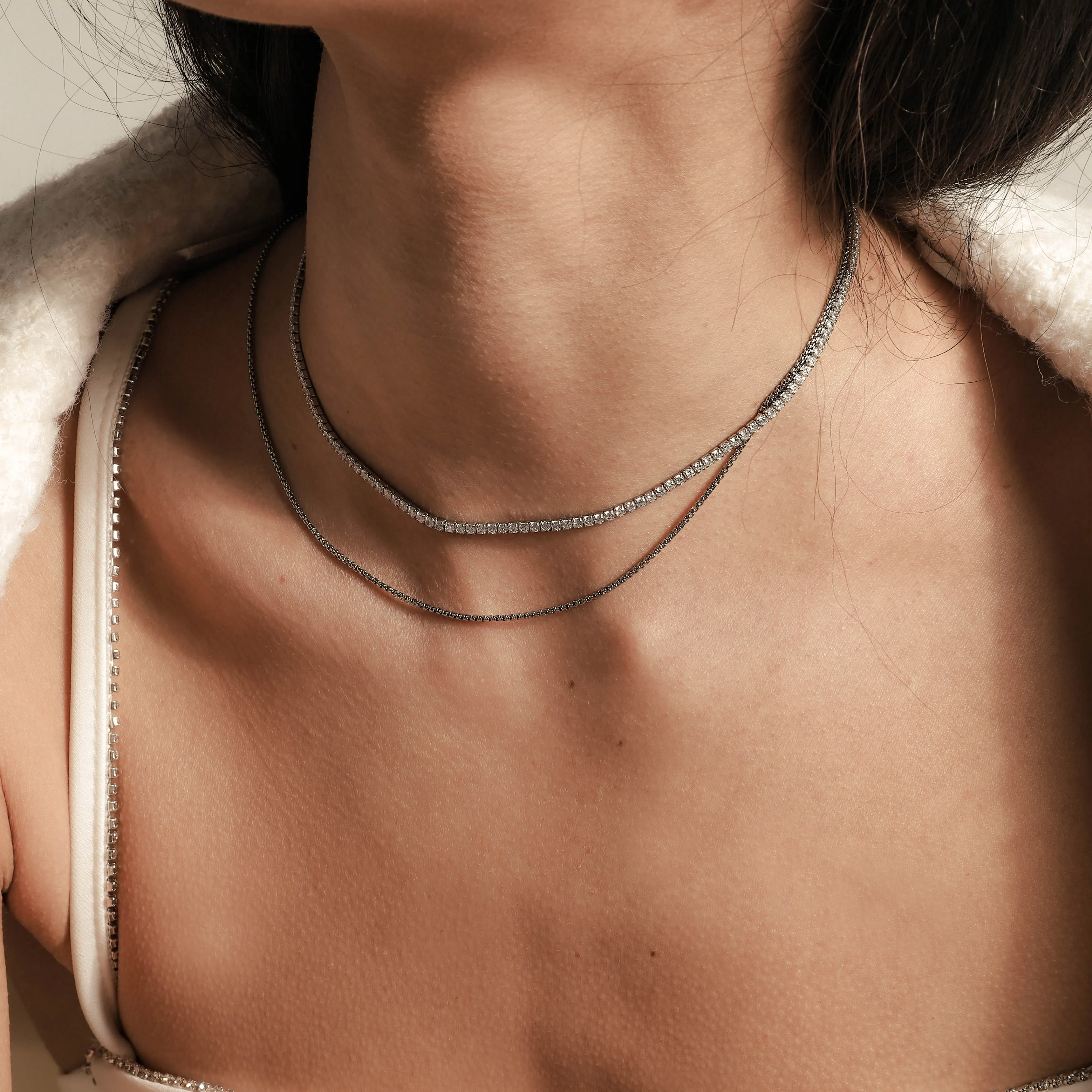 TENNIS DAINTY LAYERED NECKLACE SET