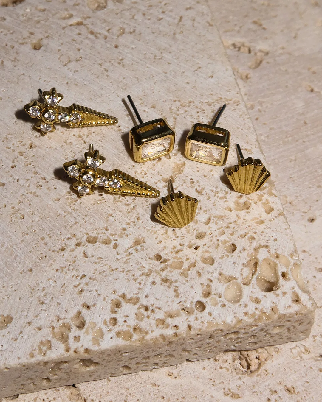 The Emerald Bezel Studs