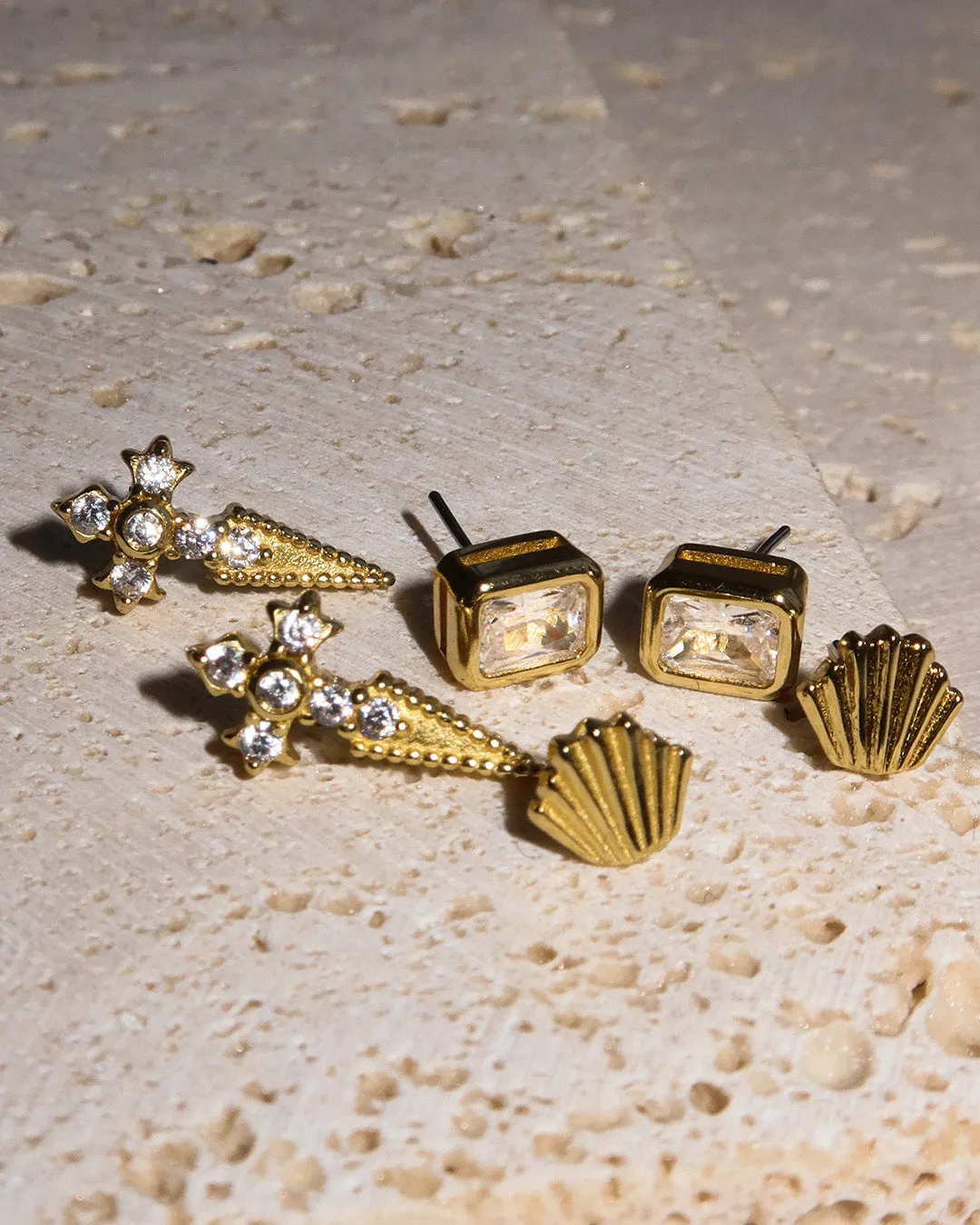 The Emerald Bezel Studs