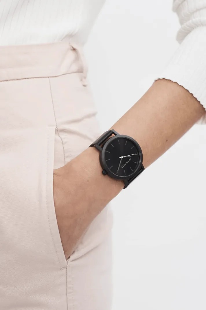 THE HORSE THE ORIGINAL WATCH - MATTE BLACK/BLACK/BLACK LEATHER