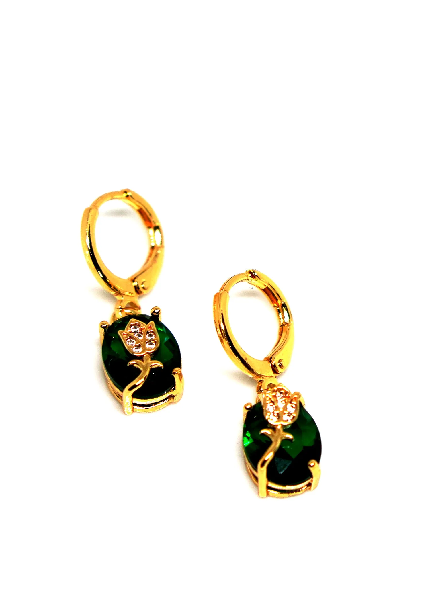 The "London" Emerald and Rose drop earrings