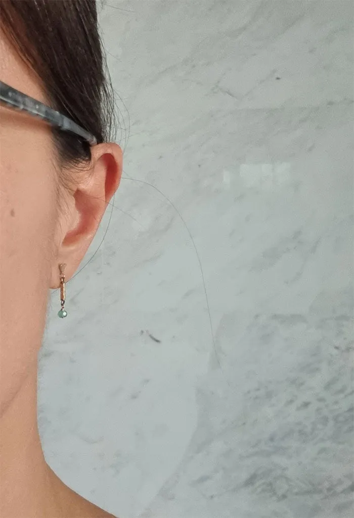 the tiny earrings | antique link emerald earrings