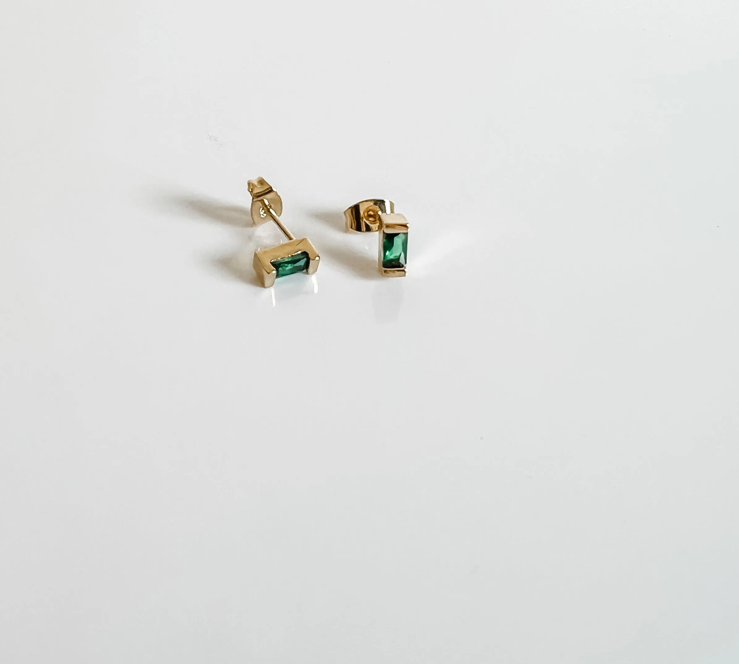 TINY EMERALD STUDS