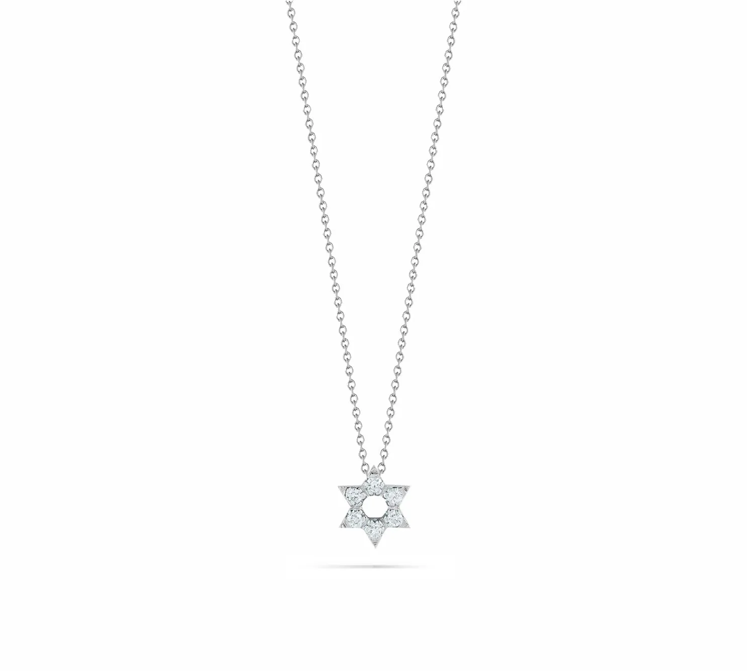 Tiny Treasure Star of David Necklace in White Gold