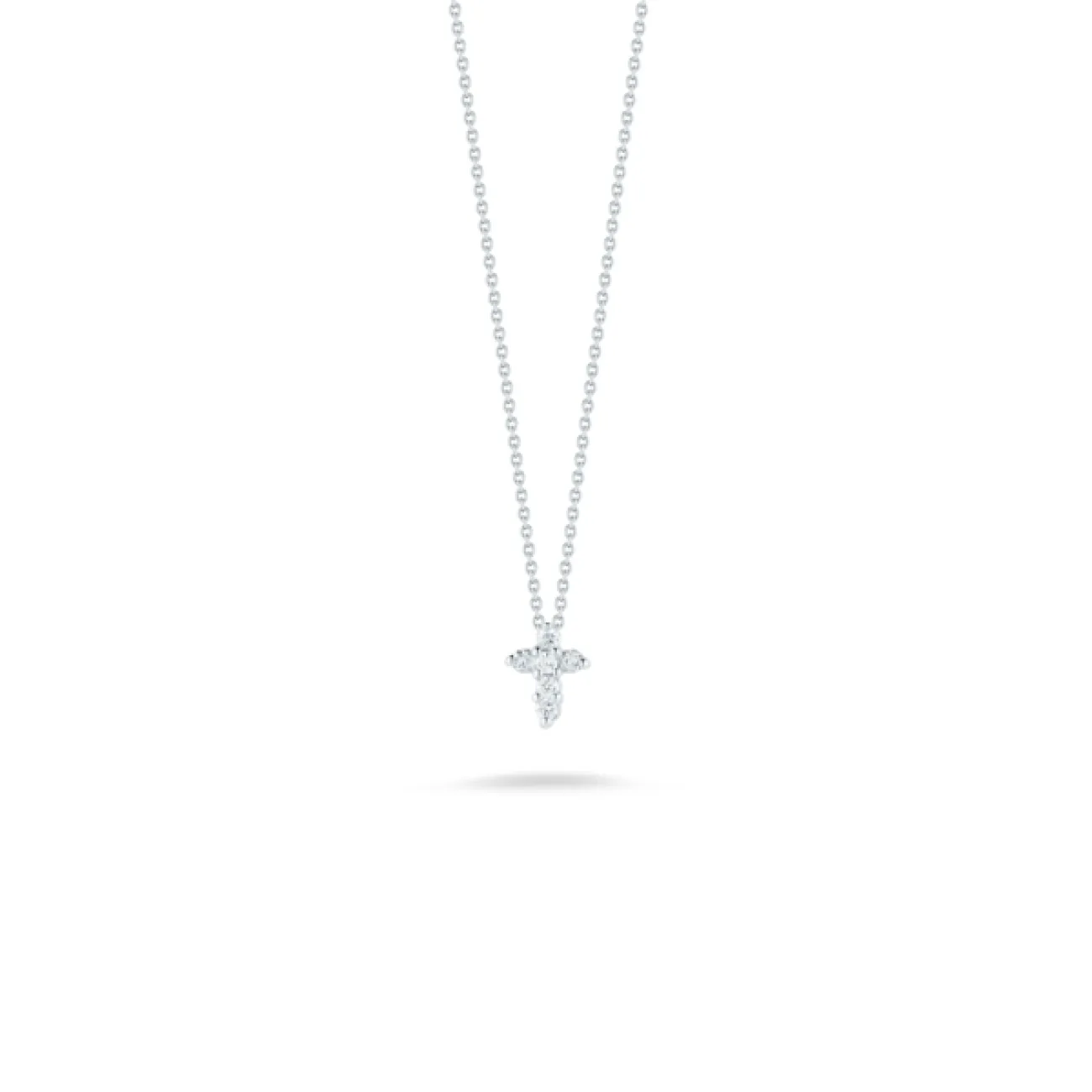 Tiny Treasures 18K White Gold Baby Cross Diamond Necklace