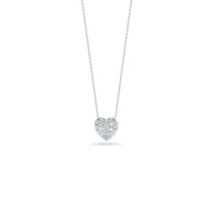 Tiny Treasures 18K White Gold Diamond Puffed Heart Necklace